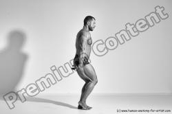 Underwear Man White Moving poses Muscular Short Brown Dynamic poses Academic